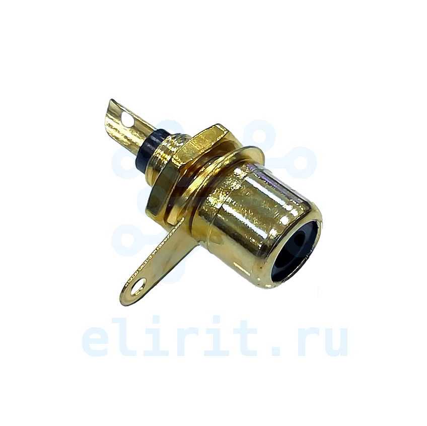 Разъем   1RCA (F) GOLD-ЧЕРНЫЙ 7-0234B НА КОРПУС