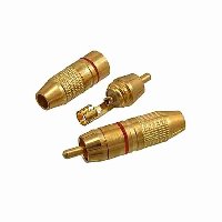 Разьем  RCA (M) GOLD 7-0222 КРАСНЫЙ (КОНУС)