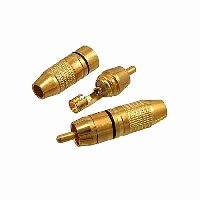 Разьем  RCA (M) GOLD 7-0222 ЧЕРНЫЙ (КОНУС)