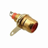 Разъем  1RCA (F) GOLD-КРАСНЫЙ 7-0234R