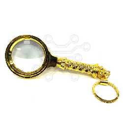 Лупа  D= 50 MM  МЕТАЛЛ ЗОЛОТОЙ С РУЧКОЙ