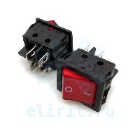 Переключатель KCD4-201N-C3-R/4P  16A 250V КРАСНЫЙ С ПОДСВЕТКОЙ