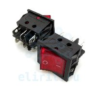 Переключатель KCD4-202N-C3-R/6P 15A 250V ON-ON КРАСНЫЙ