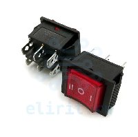 Переключатель KCD4-203N-C6-R/6P 15A 250V ON-OFF-ON КРАСНЫЙ Переключатель KCD4-203N-C6-R/6P 15A 250V ON-OFF-ON КРАСНЫЙ