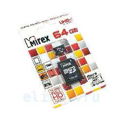 Карта памяти  64GB MICRO SDXC MIREX CLASS 10 + АДАПТЕР