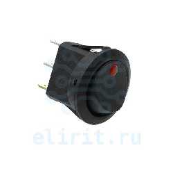 Переключатель  KCD1-101-C ЧЕРНЫЙ 3PIN ON-OFF LED 