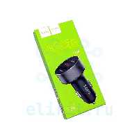 Блок питания ПРИКУРИВАТЕЛЬ АВТО  5V USB 2100MA X 2  HOCO Z26 ЧЕРНЫЙ ДИСПЛЕЙ 