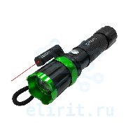 Фонарик   1 LED (*18650) PT-FLR04  ZOOM+ ЛАЗЕР