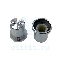 Ручка приборная  D= 10.0  10-13X14B SILVER ВАЛ 6ММ С НАСЕЧКОЙ