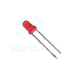 Светодиод  3ММ КРАСНЫЙ  1КД 30° ЦВЕТНОЙ ПРОЗРАЧНЫЙ