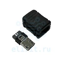 Разъем  ШТЕКЕР MICRO USB(M) 5PIN С КОРПУСОМ 383