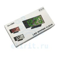 Часы с led дисплеем  OT-CLT06 -4 ЯРКИЕ ЗЕЛЕНЫЕ ЦИФРЫ ТЕМПЕРАТУРА