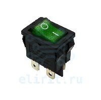 Переключатель  KCD1-201N-4-C3-G/4P  ЗЕЛЕНЫЙ 220V