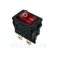 Переключатель  KCD1-201N-4-C3-R/4P  КРАСНЫЙ  6A 250V