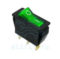 Переключатель  IRS-101-1B3 ЗЕЛЕНЫЙ 15A 250VAC ON-OFF С ПОДСВЕТКОЙ