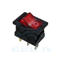 Переключатель  KCD1-101N-C3 R/3P  КРАСНЫЙ С ПОДСВЕТКОЙ