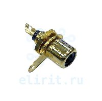 Разъем   1RCA (F) GOLD-ЧЕРНЫЙ 7-0234B НА КОРПУС