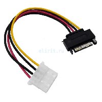 Кабель  ПЕРЕХОДНИК ПИТАНИЯ SATA (M) НА MOLEX (F)