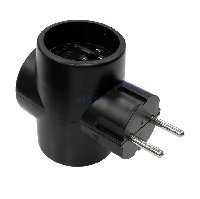 Тройник  3Р TOKER 3TB   6A ЧЕРНЫЙ