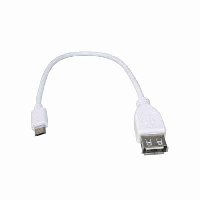 Переходник  USB A(F)=USB MICRO  OTG  20CM БЕЛЫЙ