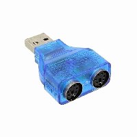 Переходник  USB A(M)=PS/2(F)*2  СИНИЙ