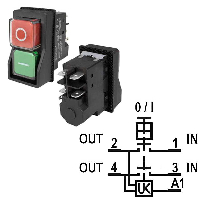 Кнопка ALBF-22  ПУСК СТОП  15A 250VAC  IP55