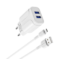 Блок питания USB*2 5V 2.4A BOROFONE BA37A + MICRO USB Блок питания USB*2 5V 2.4A BOROFONE BA37A + MICRO USB