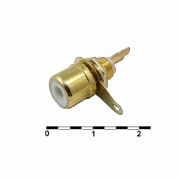 Разъем  1RCA (F) GOLD-БЕЛЫЙ 7-0234W НА КОРПУС