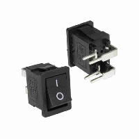 Переключатель KCD1-104-04W ON-OFF ЧЕРНЫЙ 5A 250VAC НА ПЛАТУ